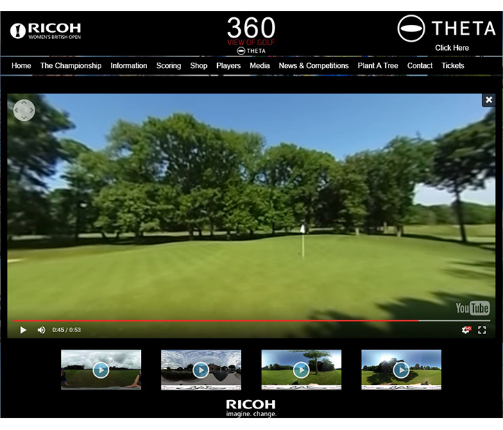 360-degree images and videos on the Ricoh Women’s British Open website